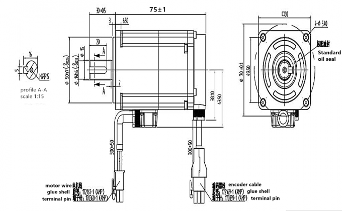 Controller CNC Kit de servo motor de CA 3000 rpm 64Ncm 200W 17 bits codificador magn&eacute;tico 1