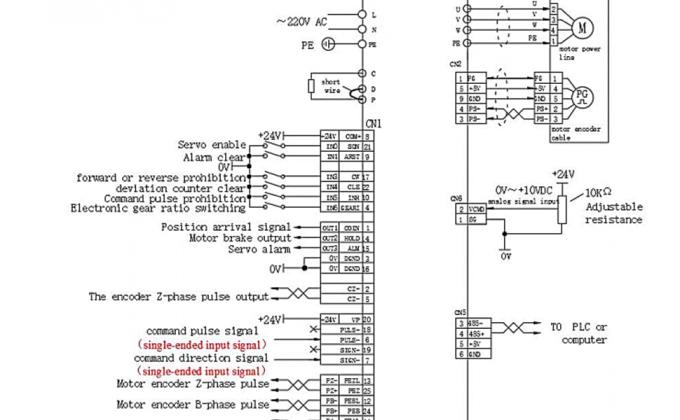 Controller CNC Kit de servo motor de CA 3000 rpm 64Ncm 200W 17 bits codificador magn&eacute;tico 4